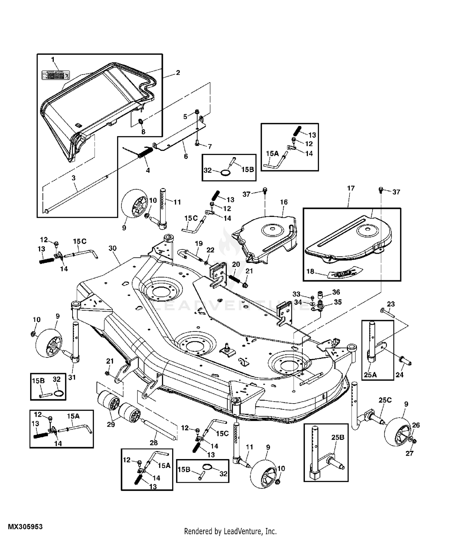 John Deere Convertible Mower Deck 54-Inch Mower Deck, Chute, 55% OFF