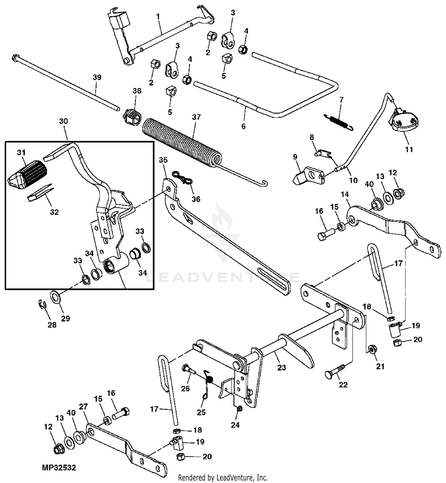 John deere 2024 gt235 deck parts