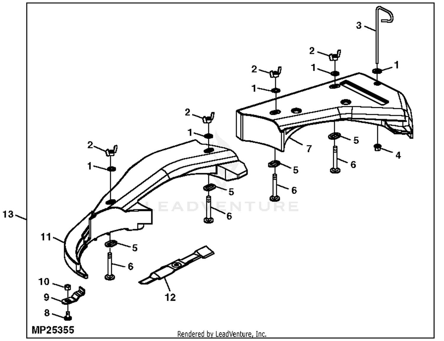 John deere 54c 2024 mower deck mulching blades