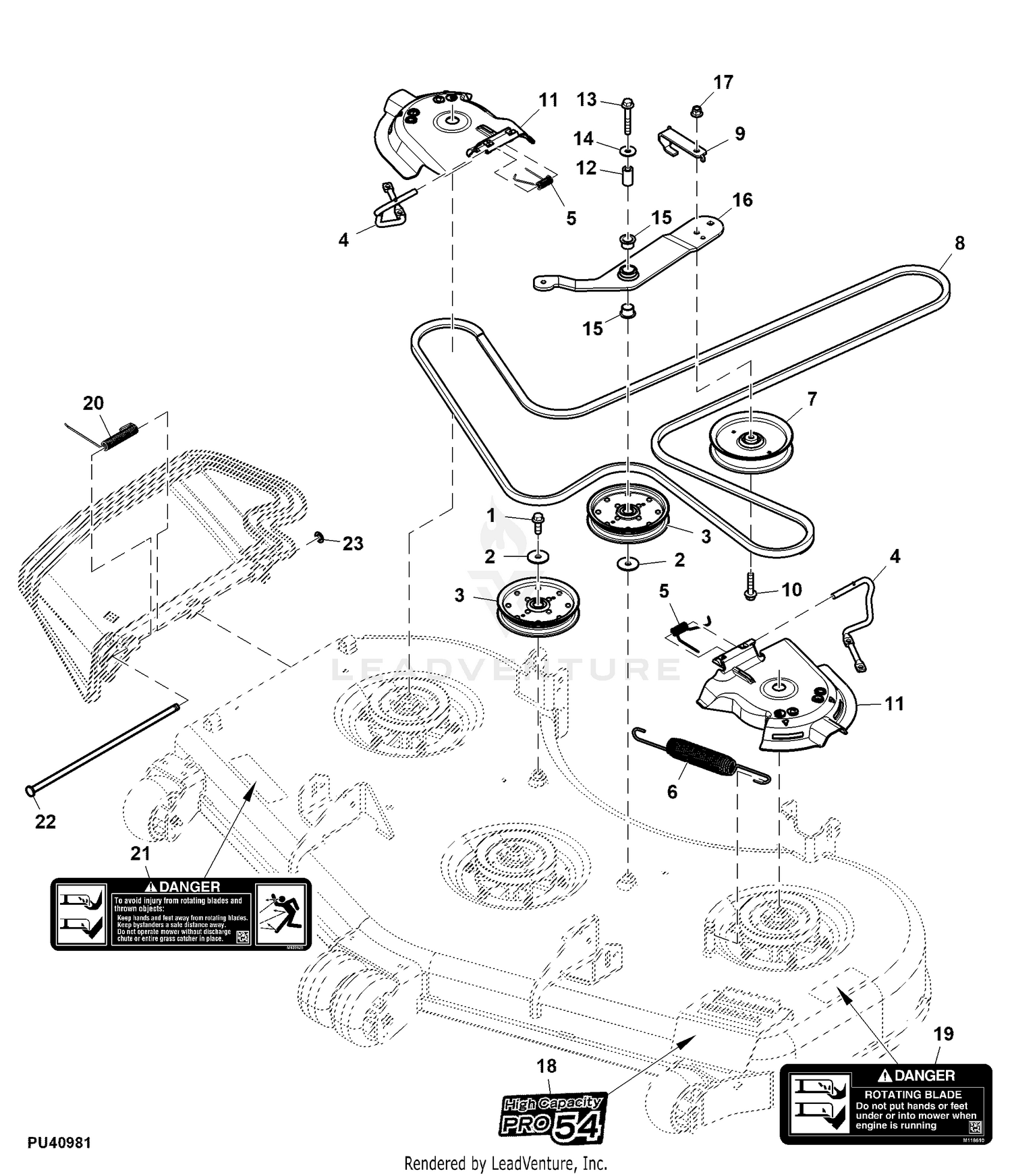 Kubota 54 inch mower best sale deck parts