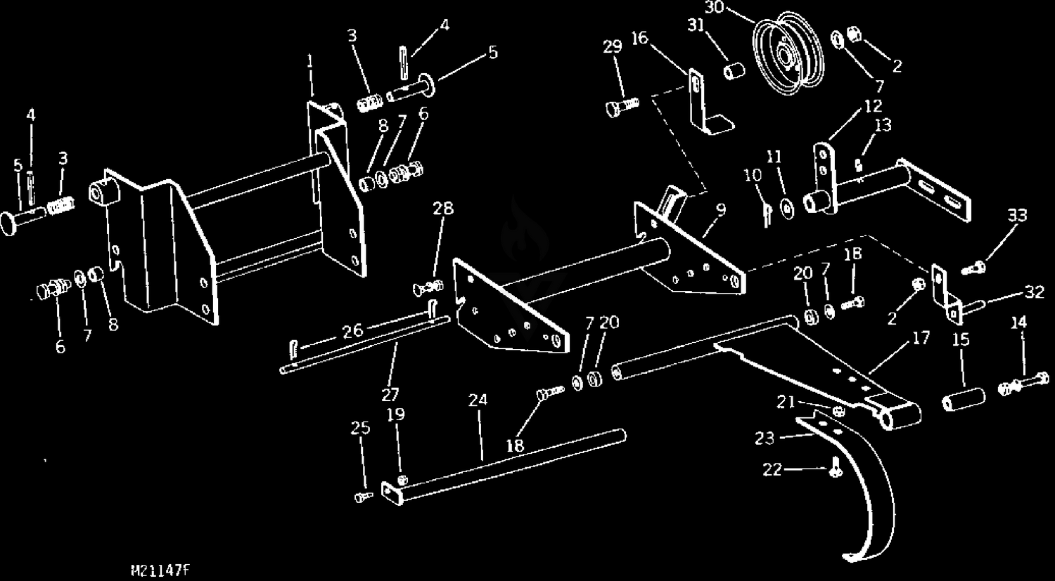 John Deere 31 ROTARY TILLER PC0953 PIVOT LIFT 31 TILLER, 59 OFF