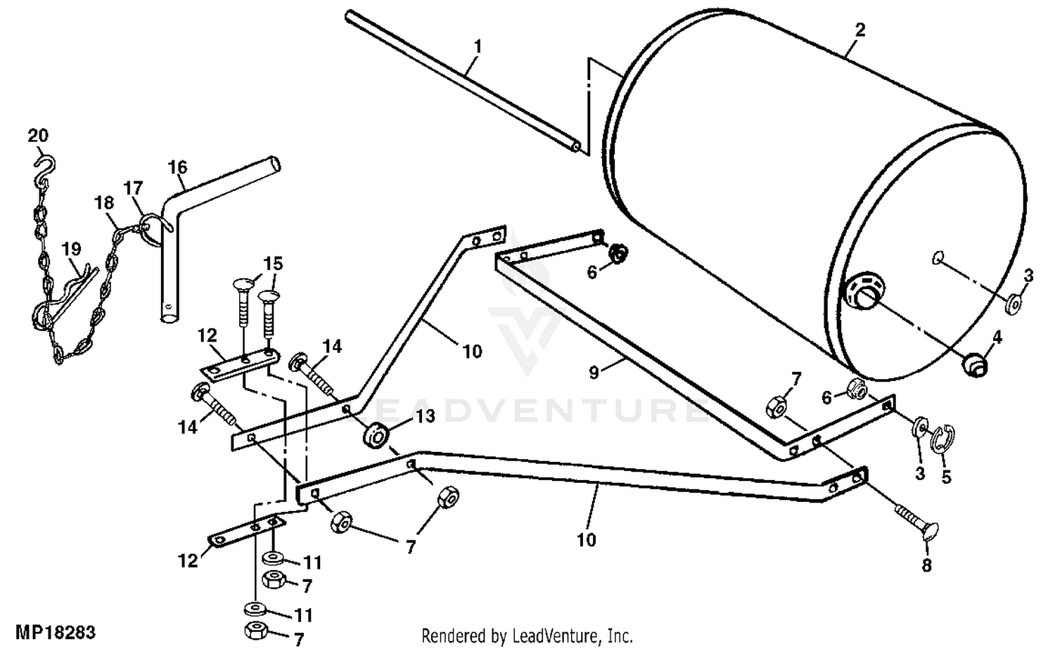 John deere yard online roller