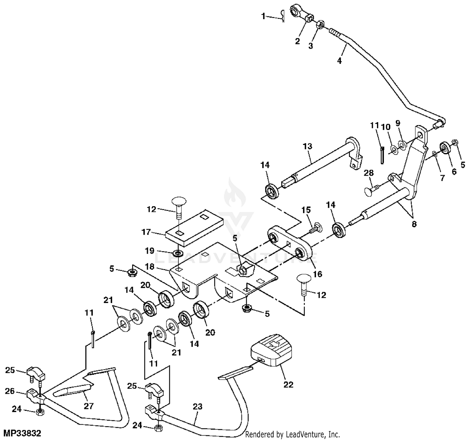 John Deere GT235 Forward And Reverse Pedals M131363 M131364 