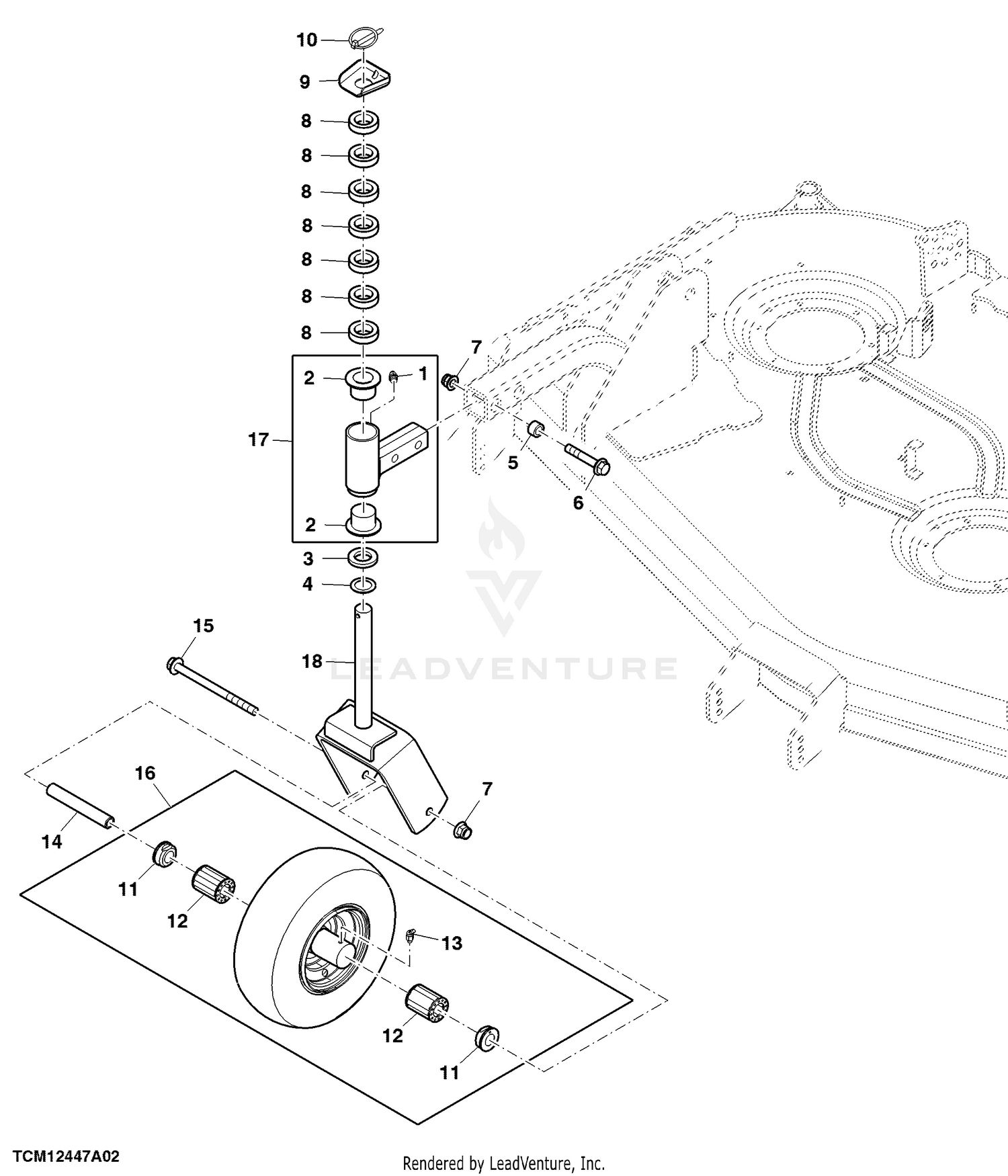 lawn mower deck caster wheels