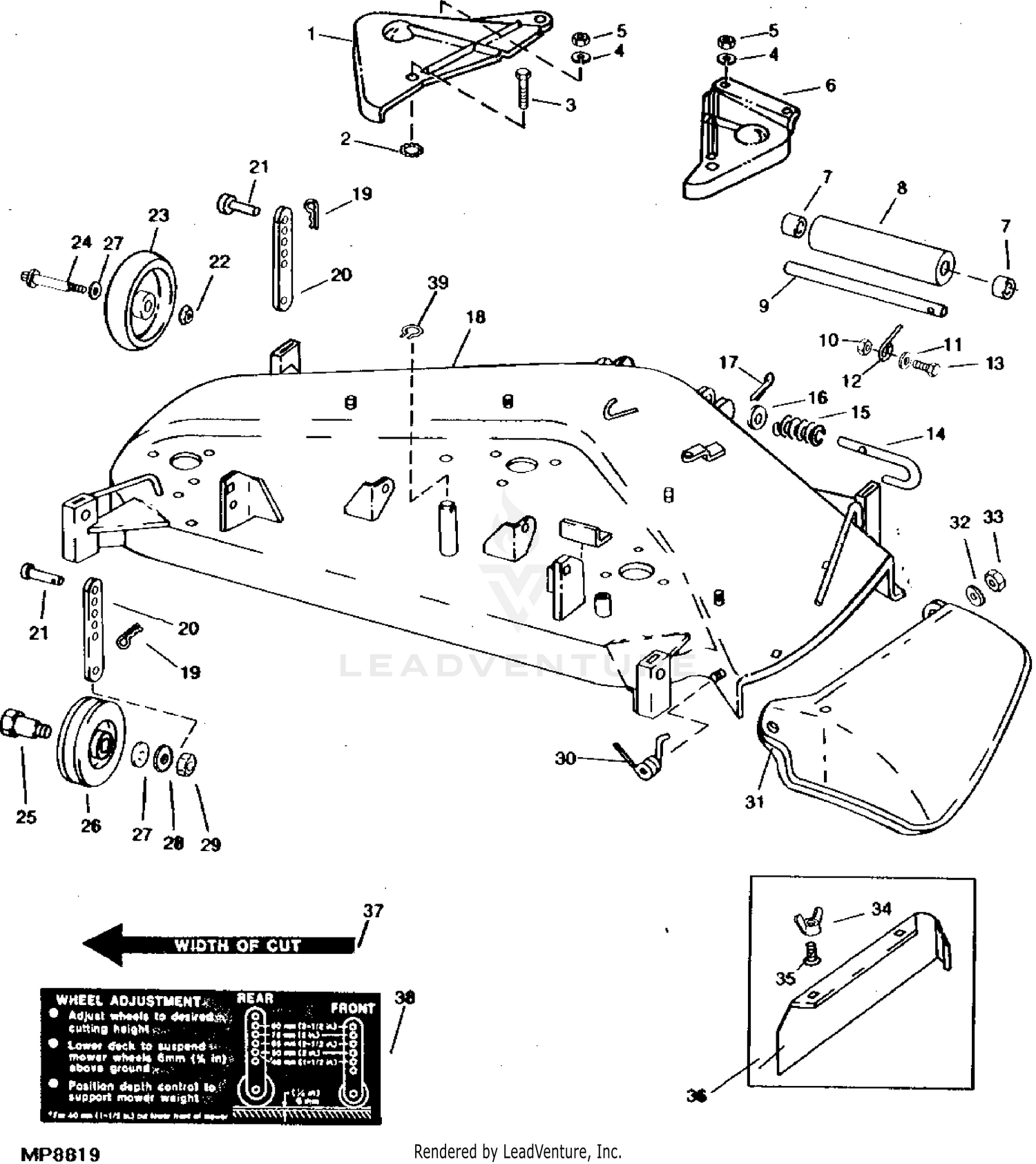 John Deere 180 Lawn Tractor Pc10392 Mower Deck 970 38 57 Off 5332