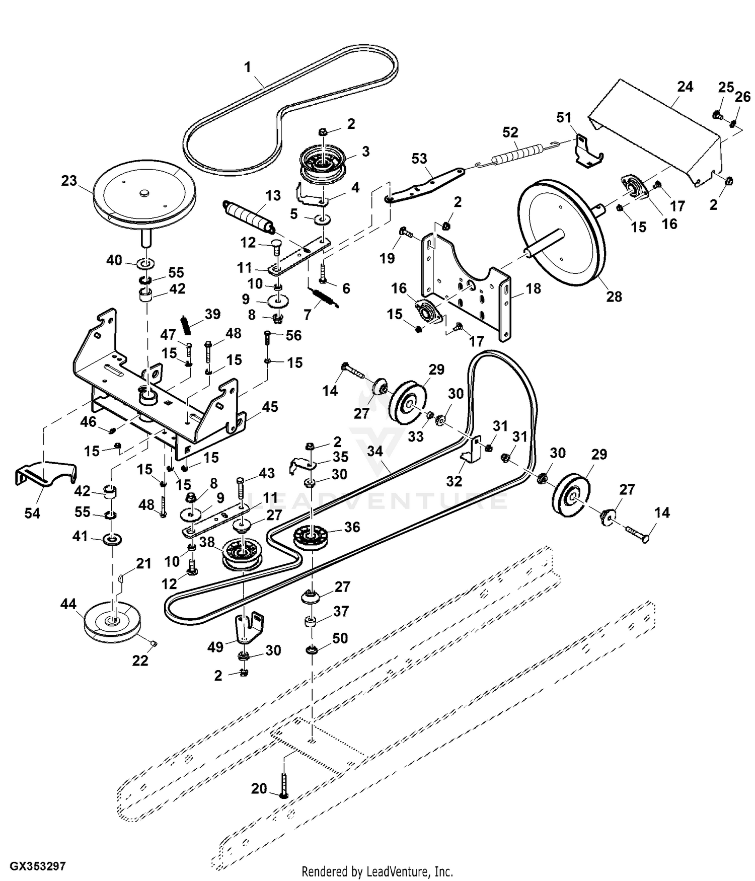 John deere l118 online belt