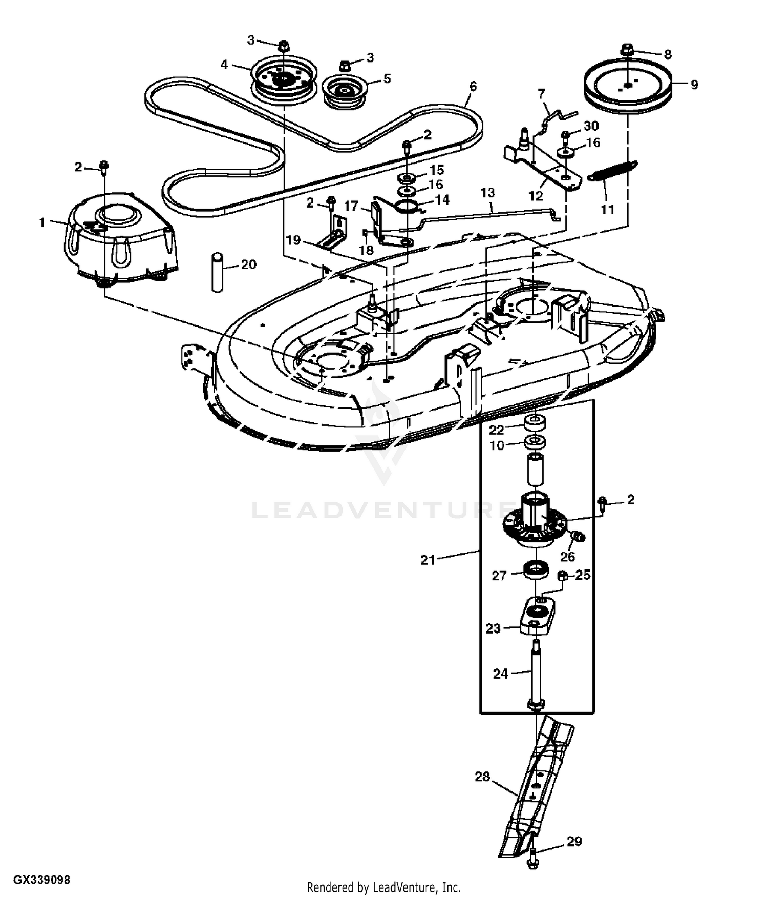 L100 john on sale deere belt diagram