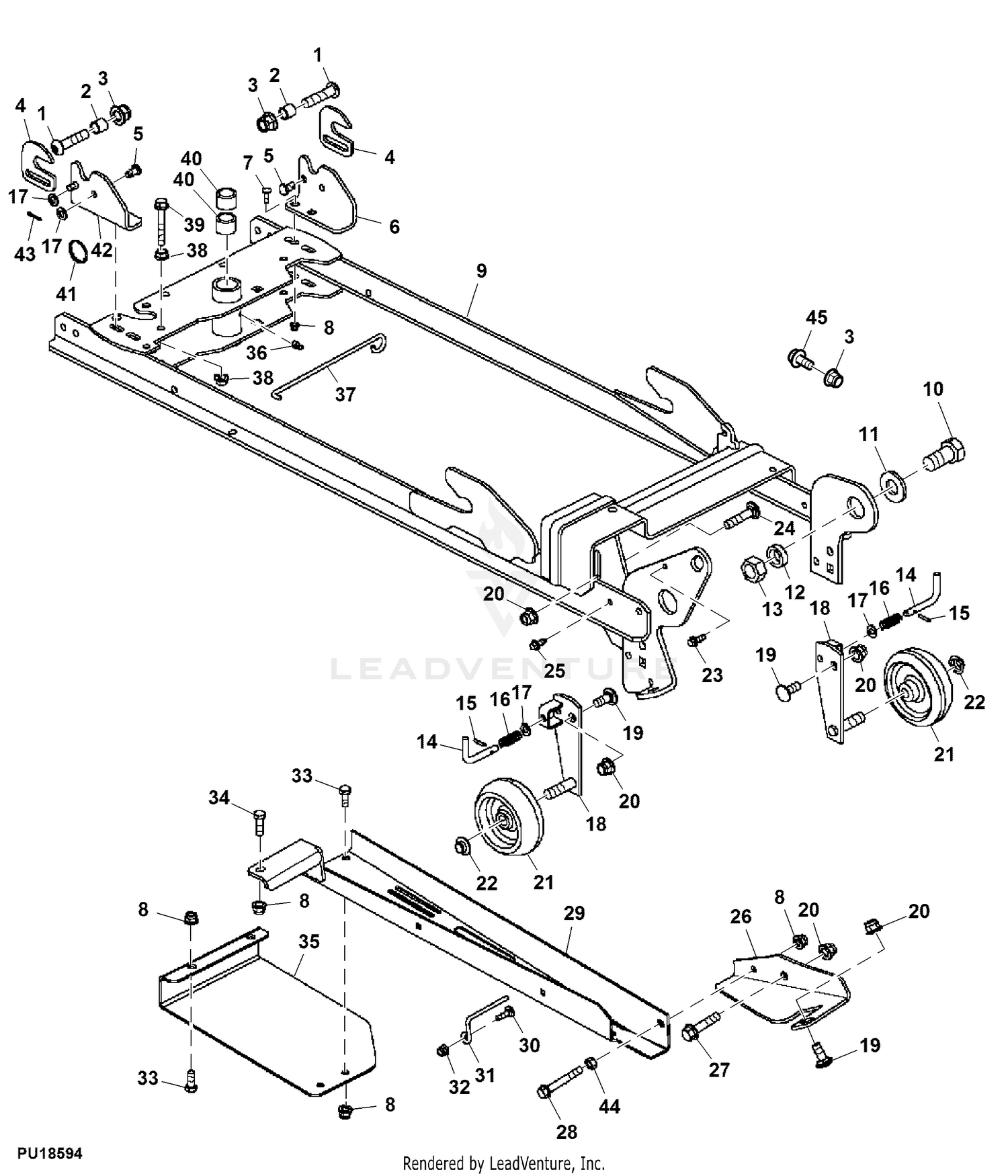 John deere x540 discount 54 mower deck parts