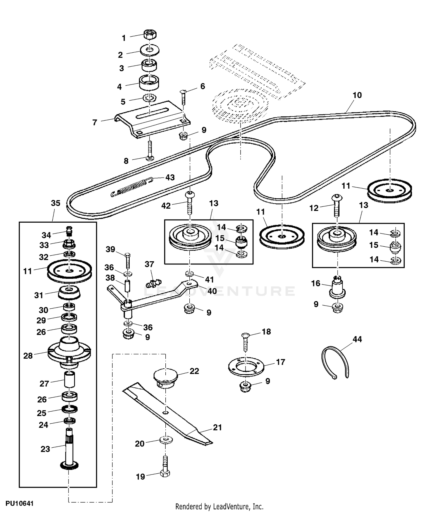 John deere mower shop deck parts 60 inch