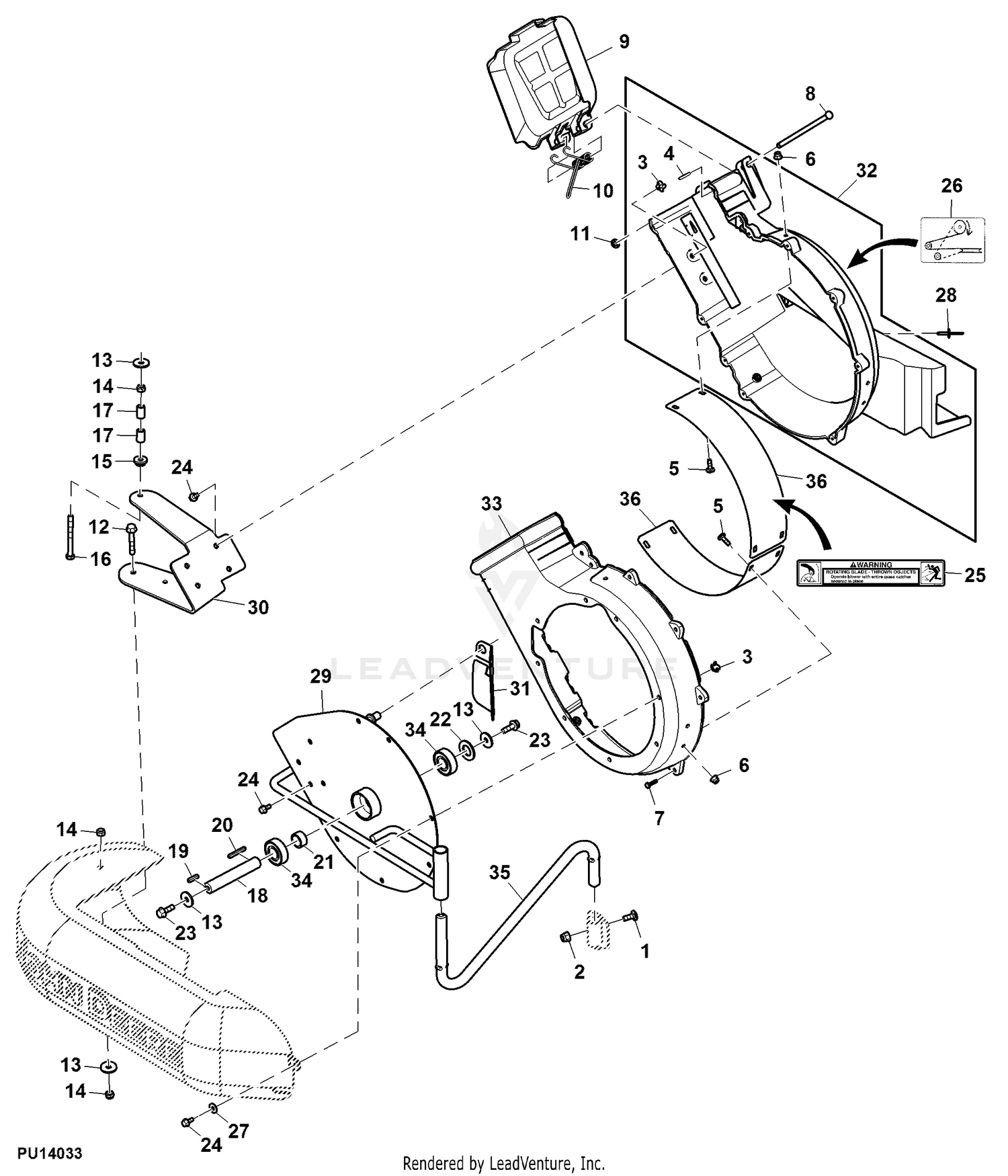 John Deere Attachments Attachment, Power Flow, 60HC inch ( - 070000)