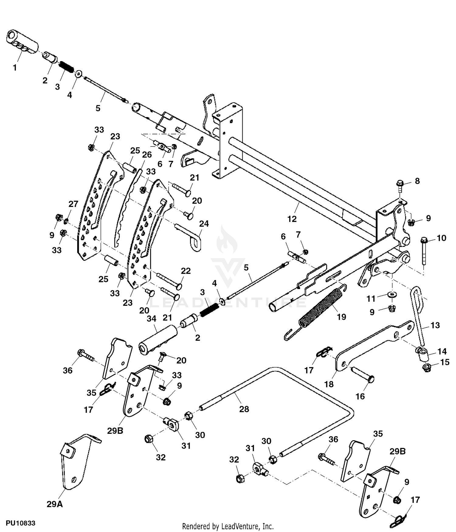 John deere z445 2025 48 inch deck parts