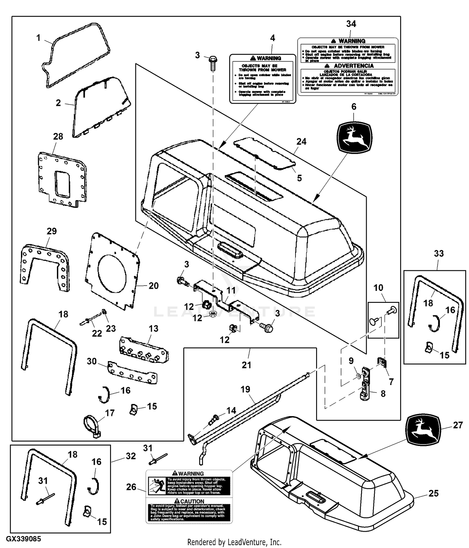 John deere la115 online snow blade