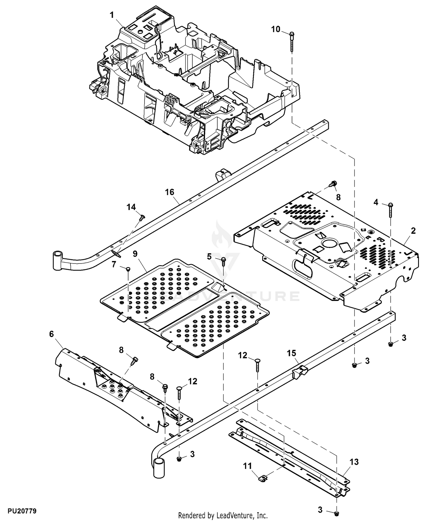 John Deere Z375R ZTrak Mower Z375R ZTrak Mower -PC13093 Frame