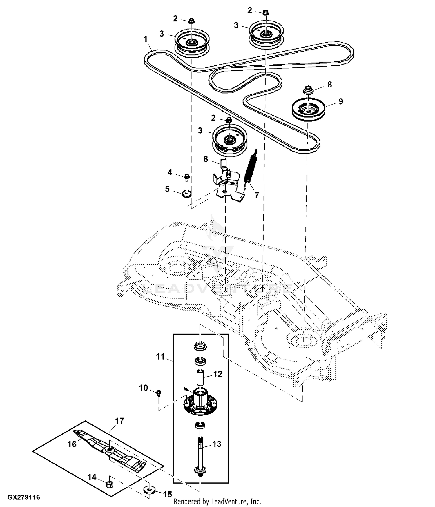 John deere d170 54 inch mower deck parts new arrivals