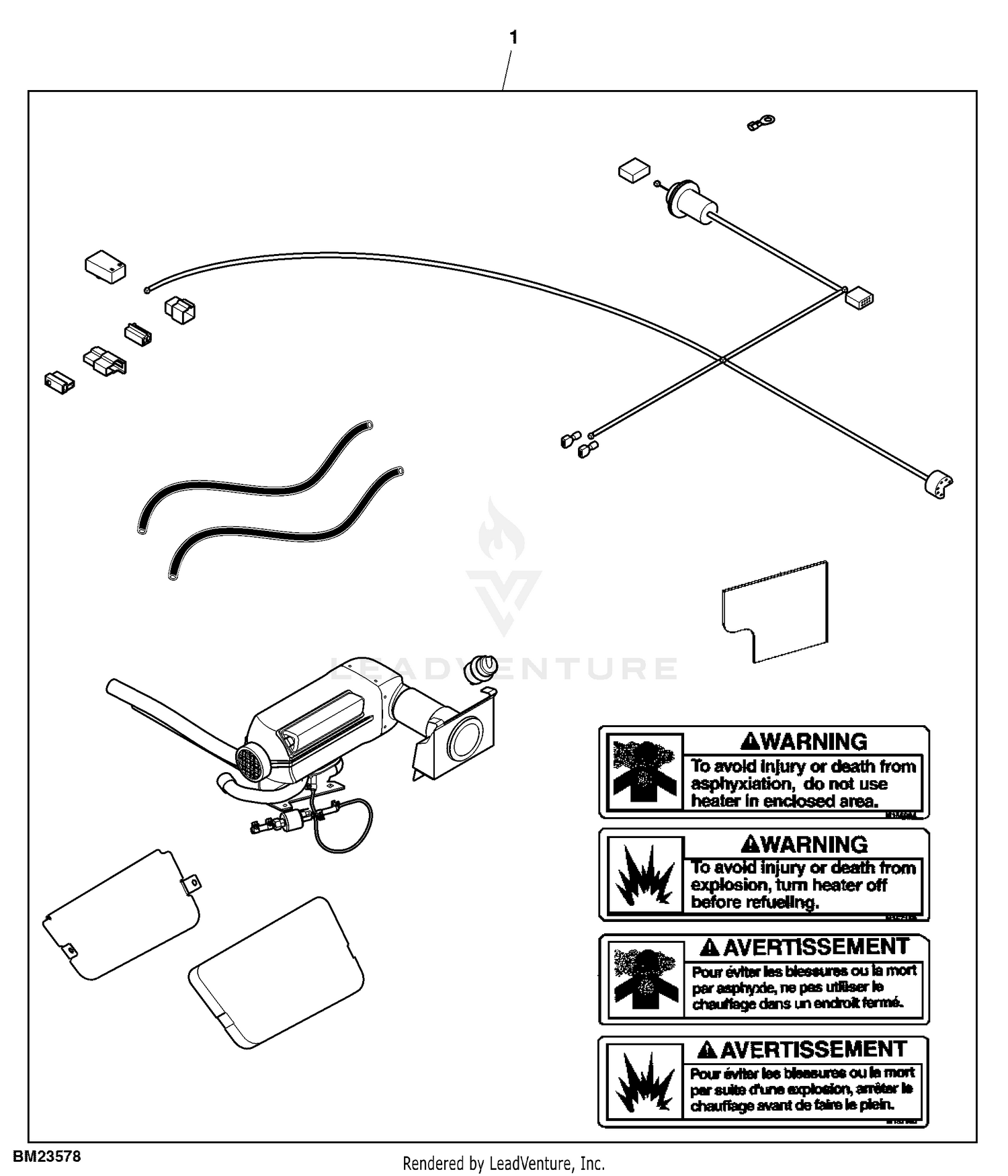 John Deere Cab Attachment, Gas Fired Heater