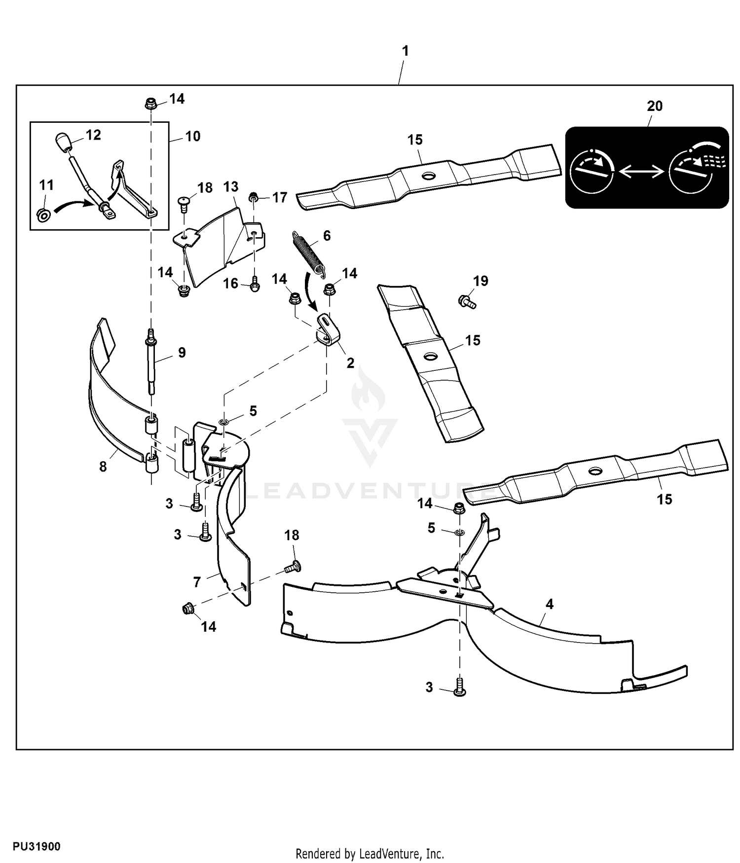 John Deere Attachments and Kits Grass Mulch Control Kit, 48A