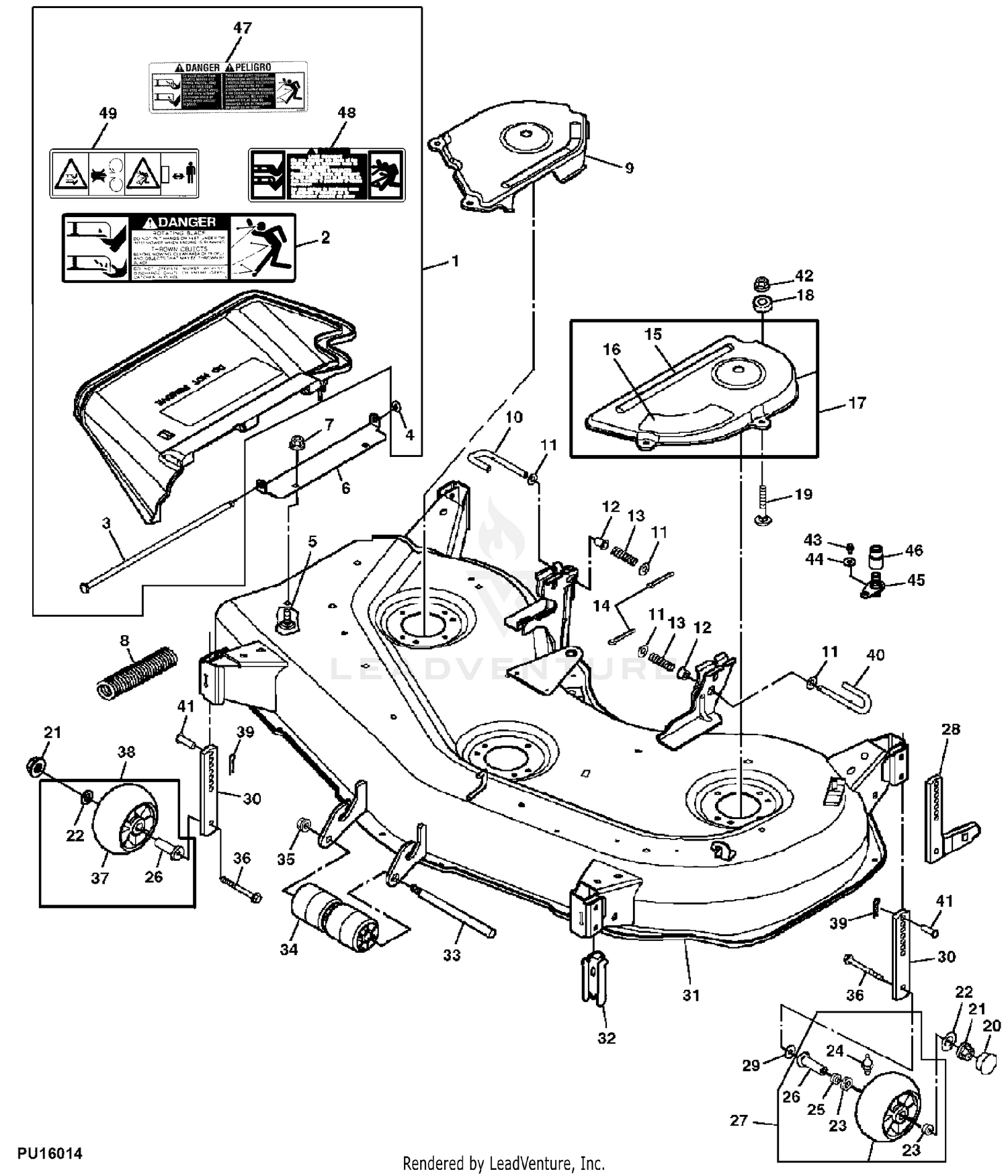 John deere discount 48 deck parts