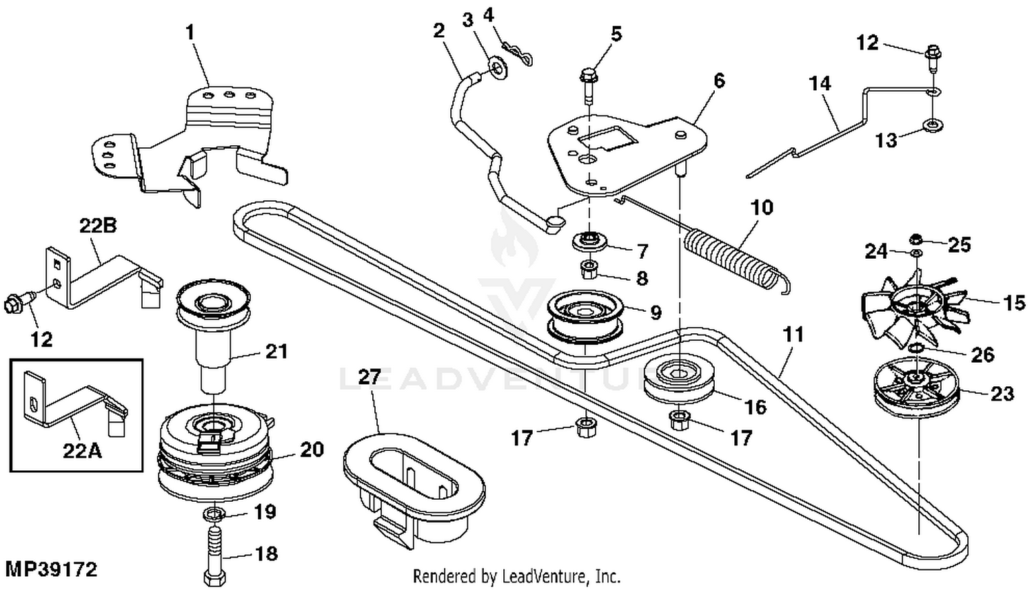 John deere l130 drive belt replacement hot sale