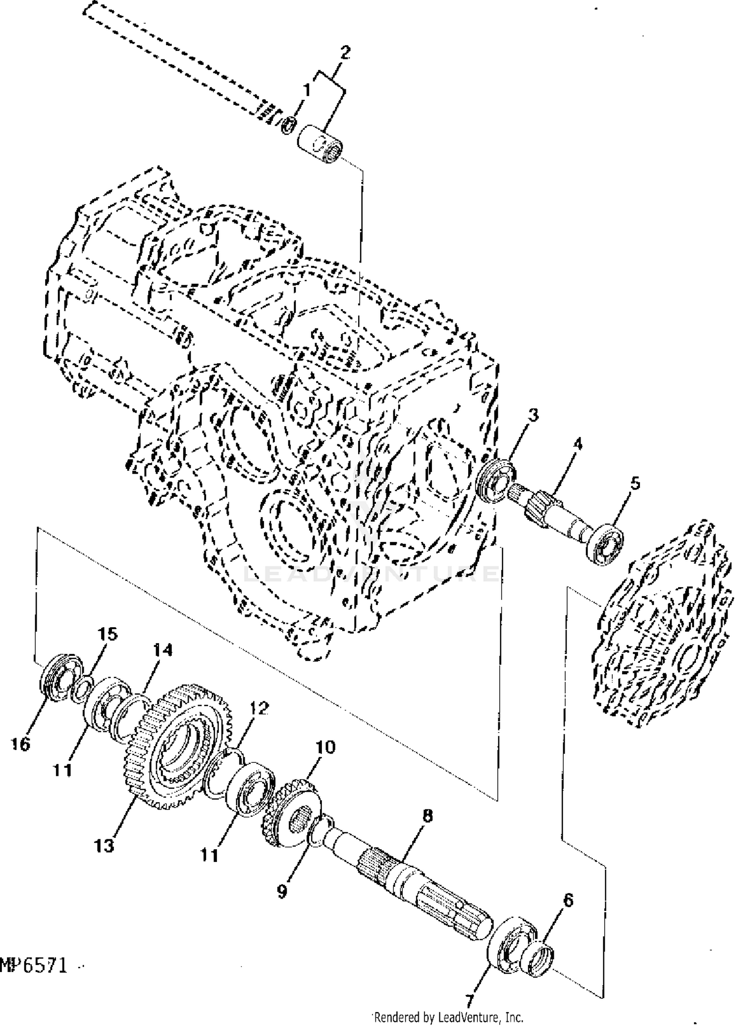 John Deere 3005 Compact Utility Tractor -PC9735 PTO DRIVESHAFT
