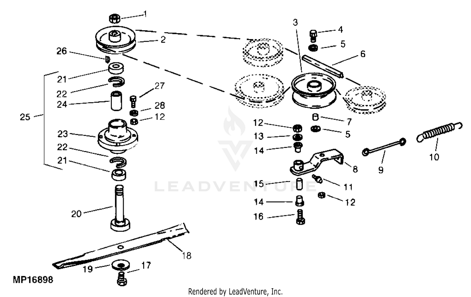 John deere 420 discount mower deck parts