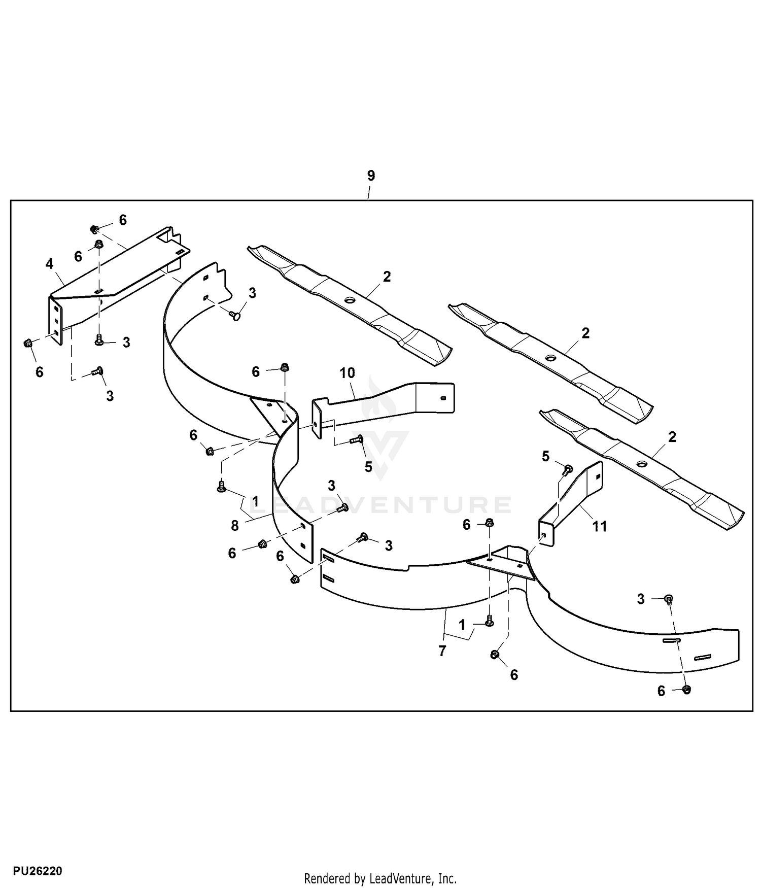 John Deere 777 ZTrak W 60 Mower Deck PC9280 Mulch Kit 72 inch Mower Deck 72 inch 040001