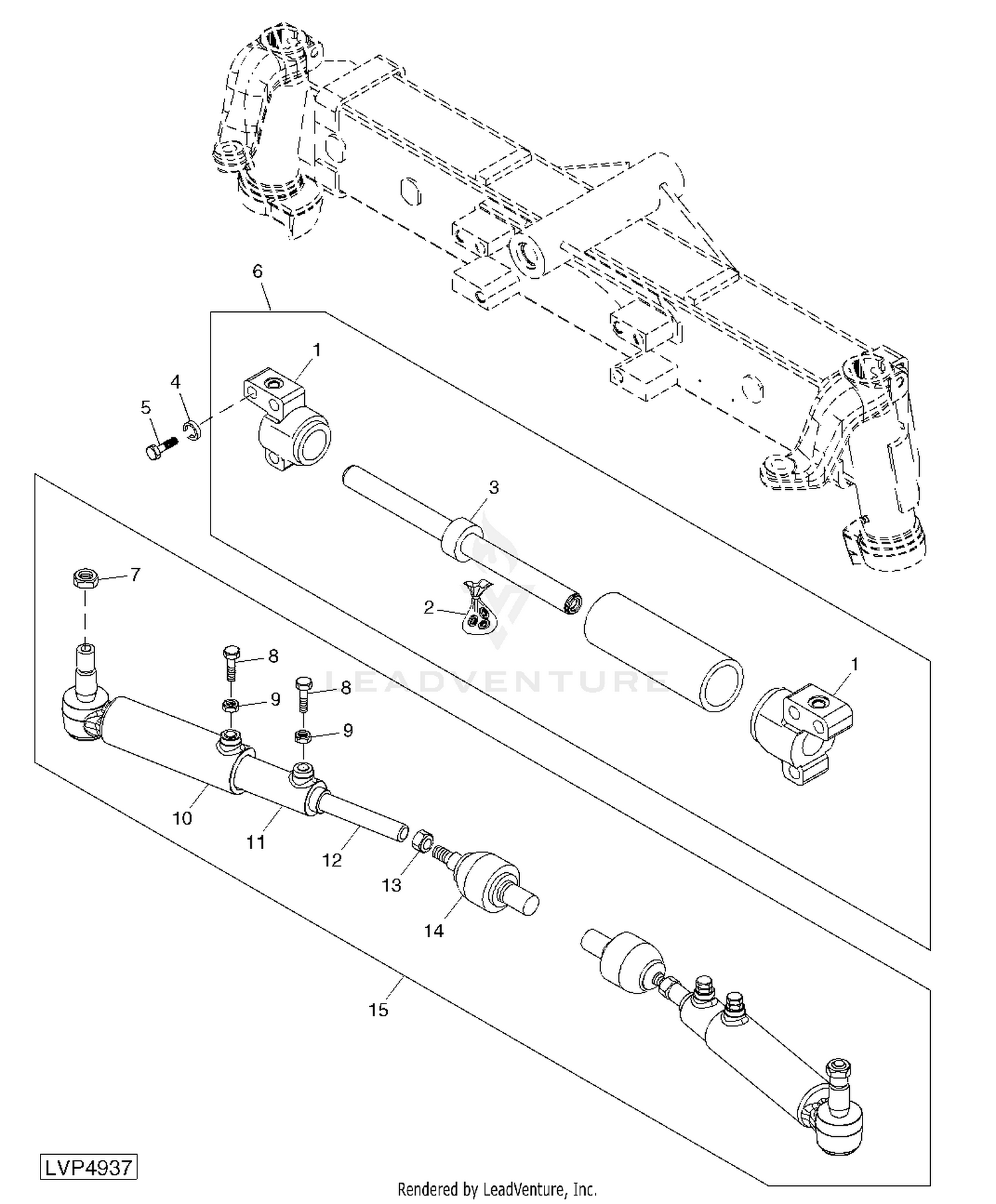 時雨杜 John Deere Steering Lines Tractor STEERING CYLINDER AND TIE