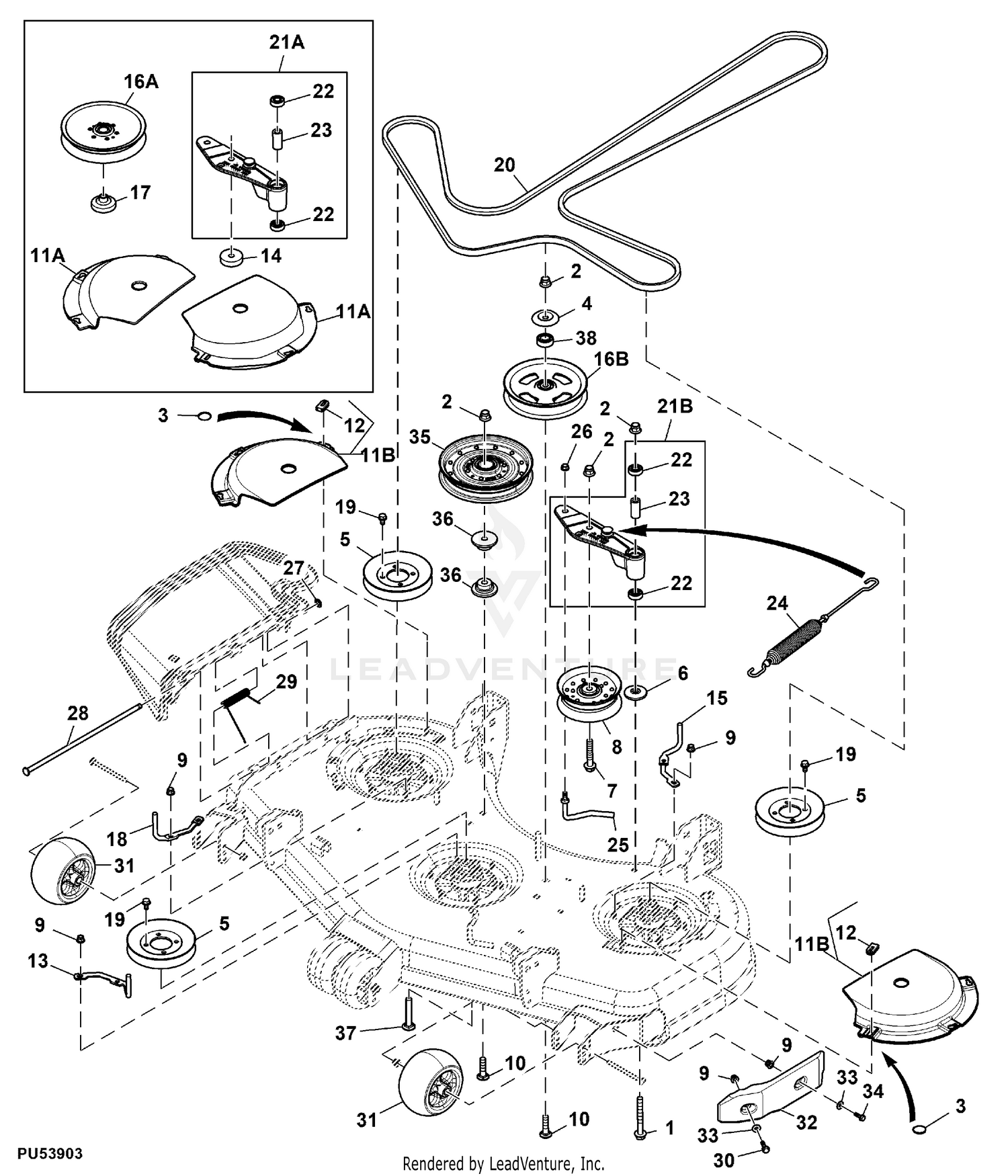 Riding lawn deals mower deck parts