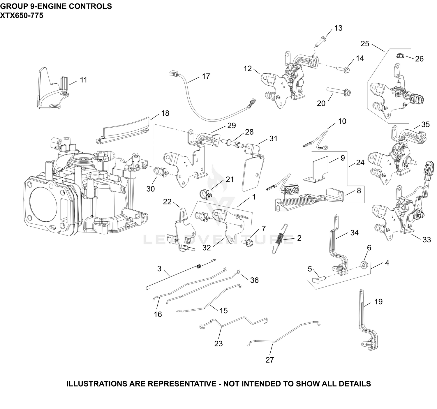 Kohler Engines XTX775 3102 Husqvarna 09 Engine Controls