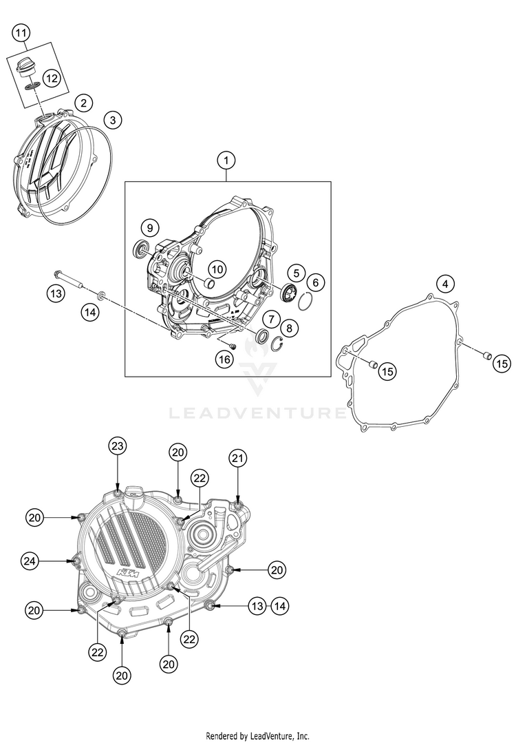Clutch Cover 450 XC-F Engine - 2021 Schematic