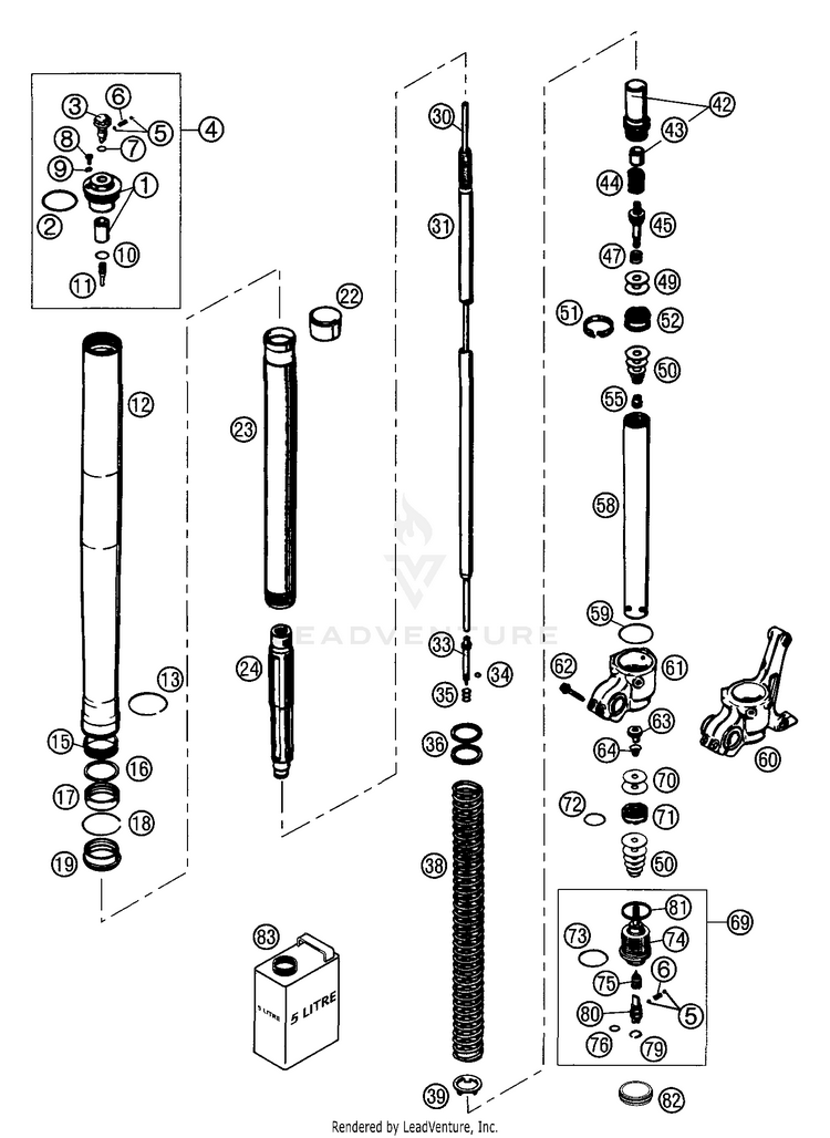 Fork Legs Wp Usd 43 250 EXC Chassis - 2002 Schematic