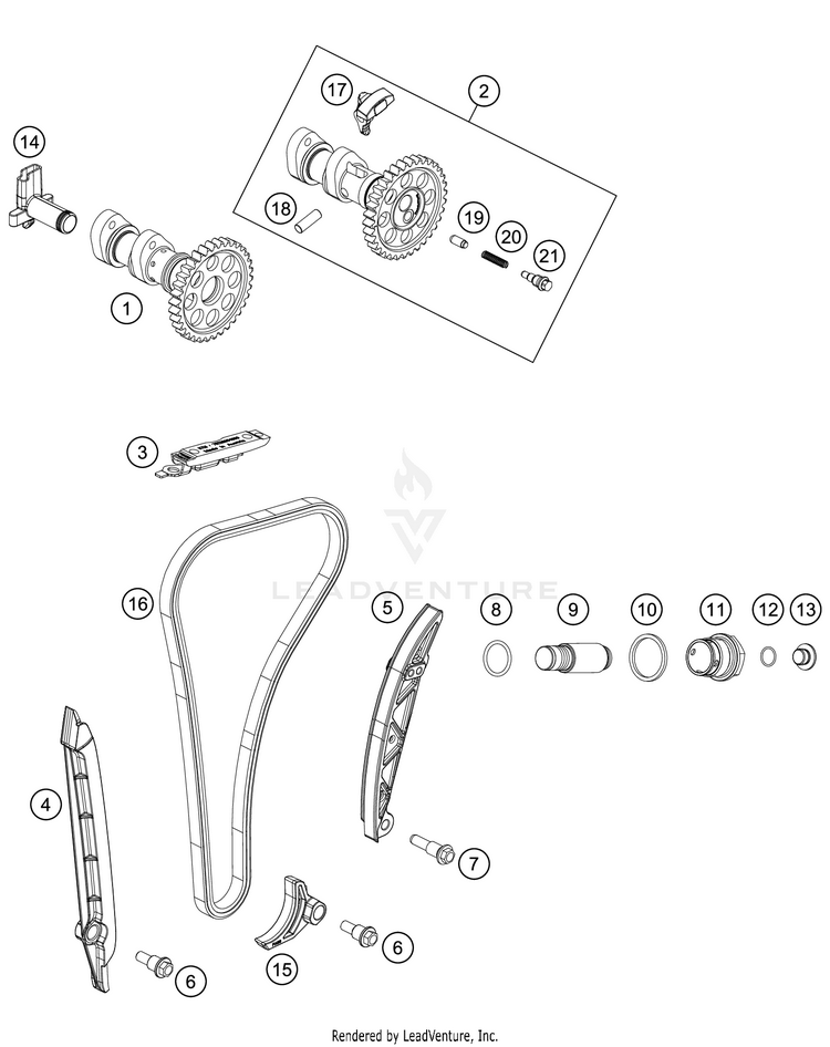 Timing Drive 350 XC-F Engine - 2021 Schematic