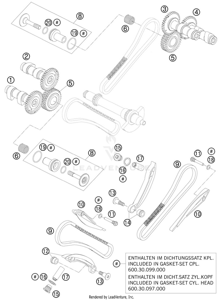 Timing Drive 990 Supermoto R Engine - 2010 Schematic