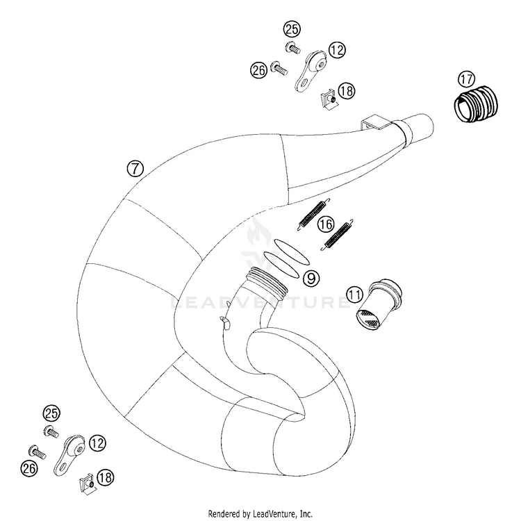 Exhaust Pipe 300 MXC Chassis - 2004 Schematic