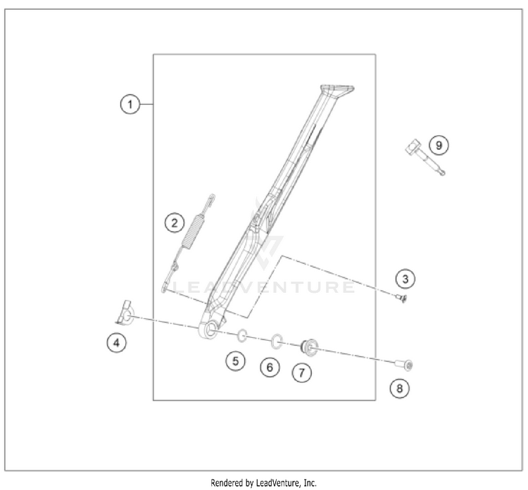 Side / Center Stand 500 EXC-F US CHASSIS - 2024 Schematic