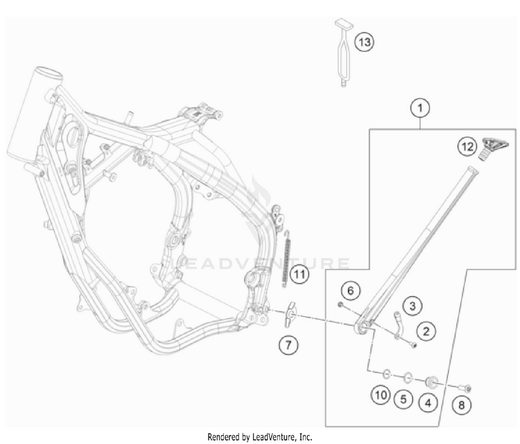 Side / Center Stand 250 XC TPI US CHASSIS - 2022 Schematic