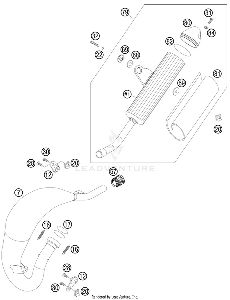 Exhaust System 105 SX Chassis - 2011 Schematic