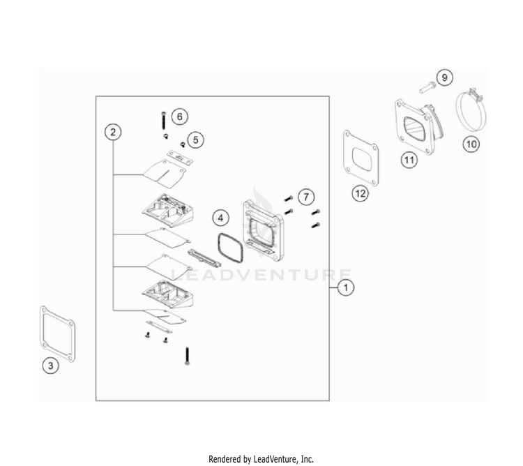 Reed Valve Case 150 / EXC / XC-W Engine - 2023 Schematic