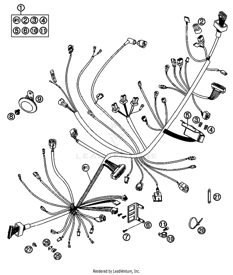 Wiring Harness 690 Supermoto Black Chassis - 2007 Schematic