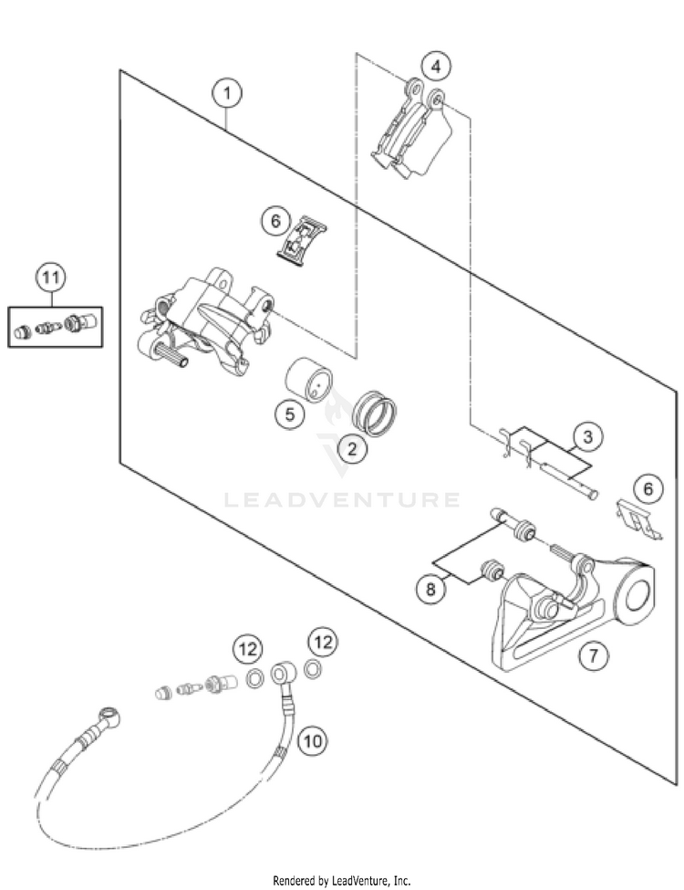 Rear Brake Caliper 300 XC TPI US CHASSIS - 2022 Schematic