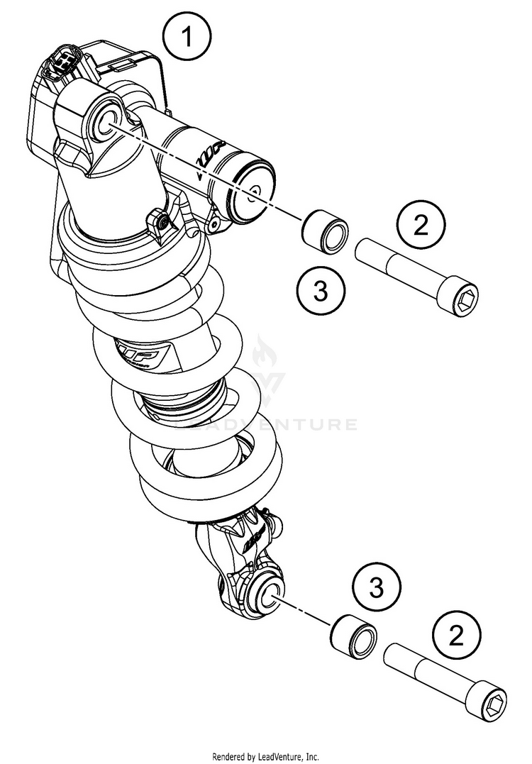 Shock Absorber 1290 SUPER ADVENTURE S ORANGE CHASSIS - 2020 Schematic