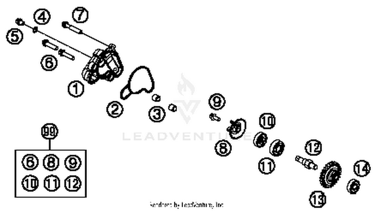 Water Pump 50 SX Engine - 2016 Schematic