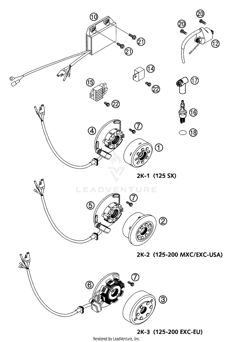 Ignition System 125 SX Engine - 2002 Schematic