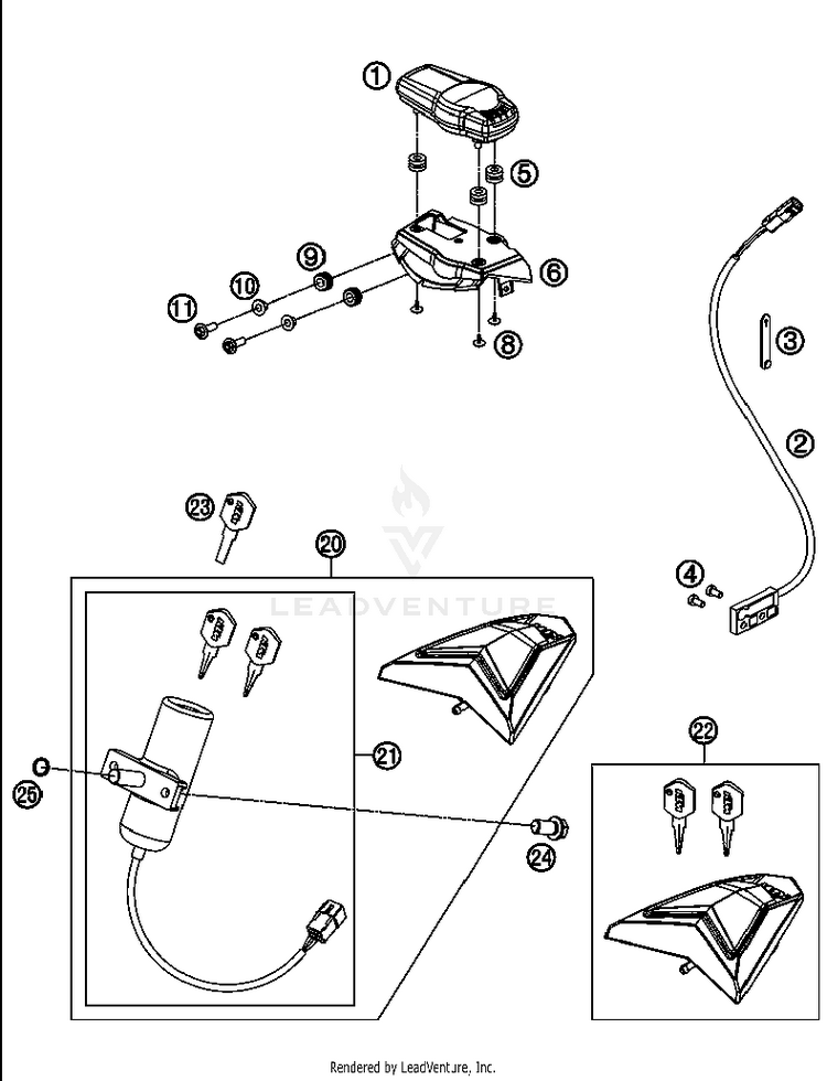 Instruments / Lock System 690 Enduro Chassis - 2012 Schematic