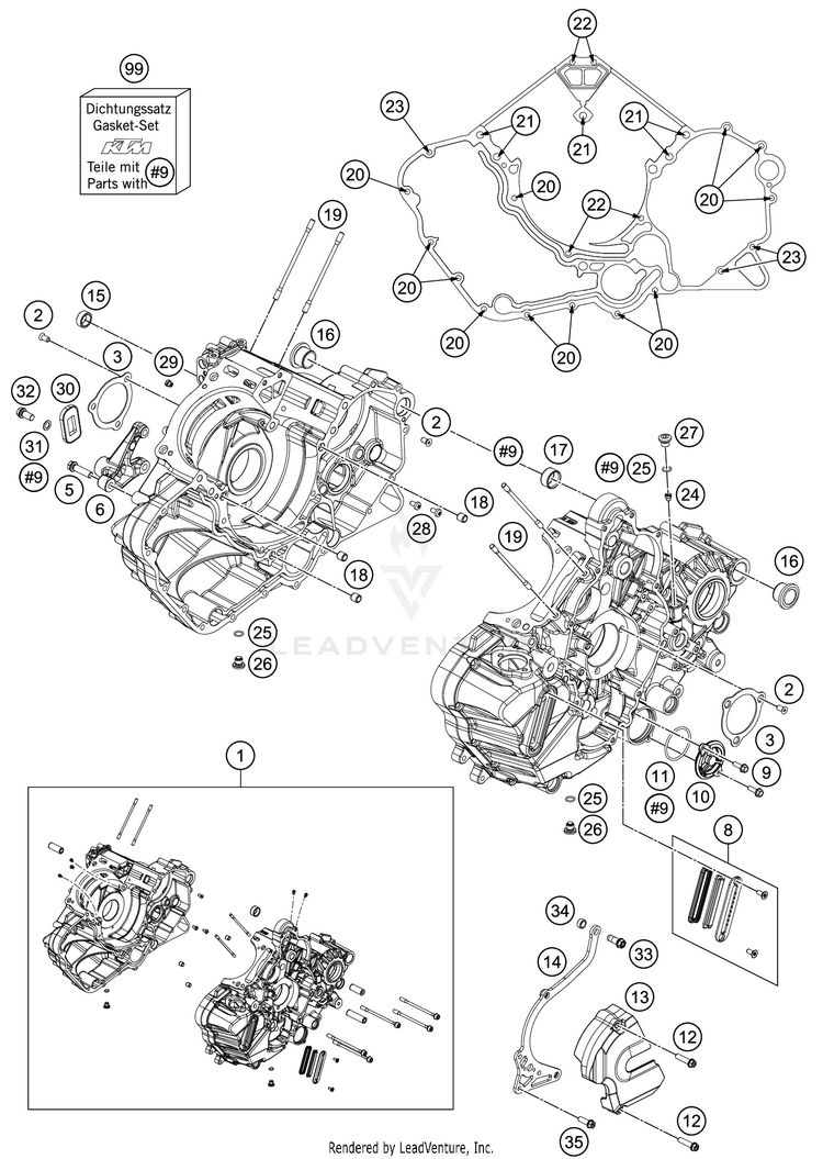 Engine Case 1290 SUPER ADVENTURE S ENGINE - 2020 Schematic