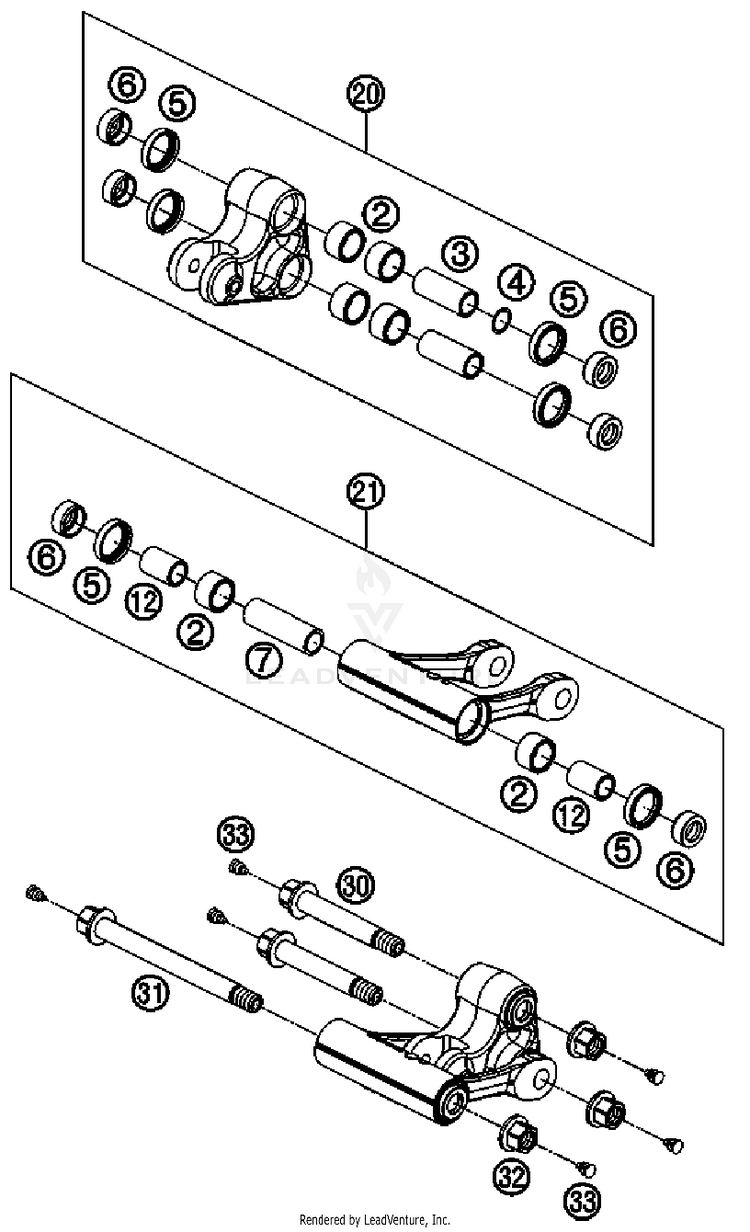 Pro Lever Linking 690 Duke Chassis - 2008 Schematic