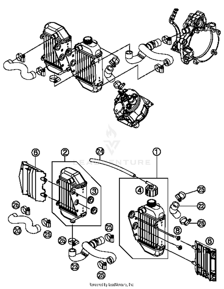 Cooling System 50 SX MINI ENGINE - 2018 Schematic