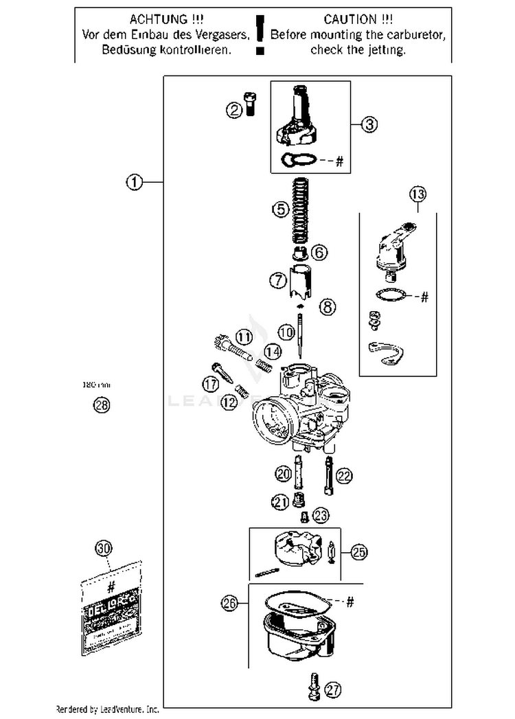Carburetor 50 SX MINI ENGINE - 2017 Schematic