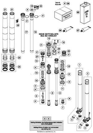 Front Fork Disassembled Schematic