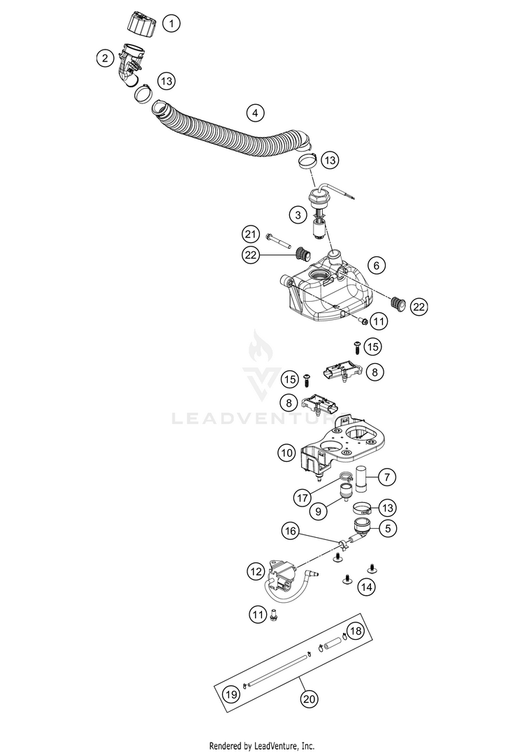 Lubricating System 250 XC-W TPI Engine - 2021 Schematic