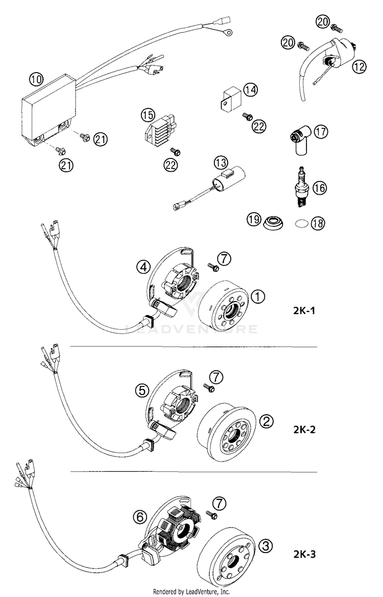 Ignition System Kokusan 200 EXC Engine - 2004 Schematic